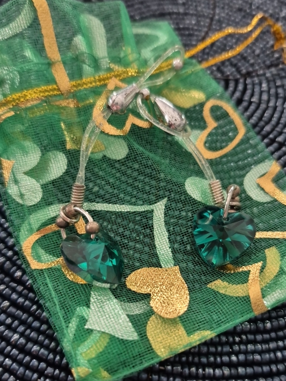 Teal Heart  Breast Clamps